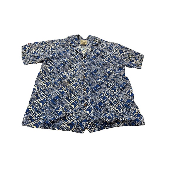 Steve & Barry's Other - Steve and Barrys Mens Size Large Blue Hawaiian Short Sleeve Button Up